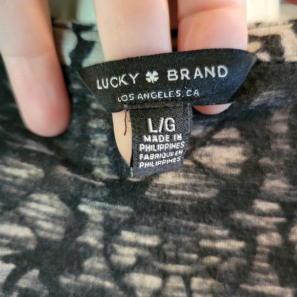 Lucky Brand Black Cream Long Sleeve Shirt - Picture 4 of 7